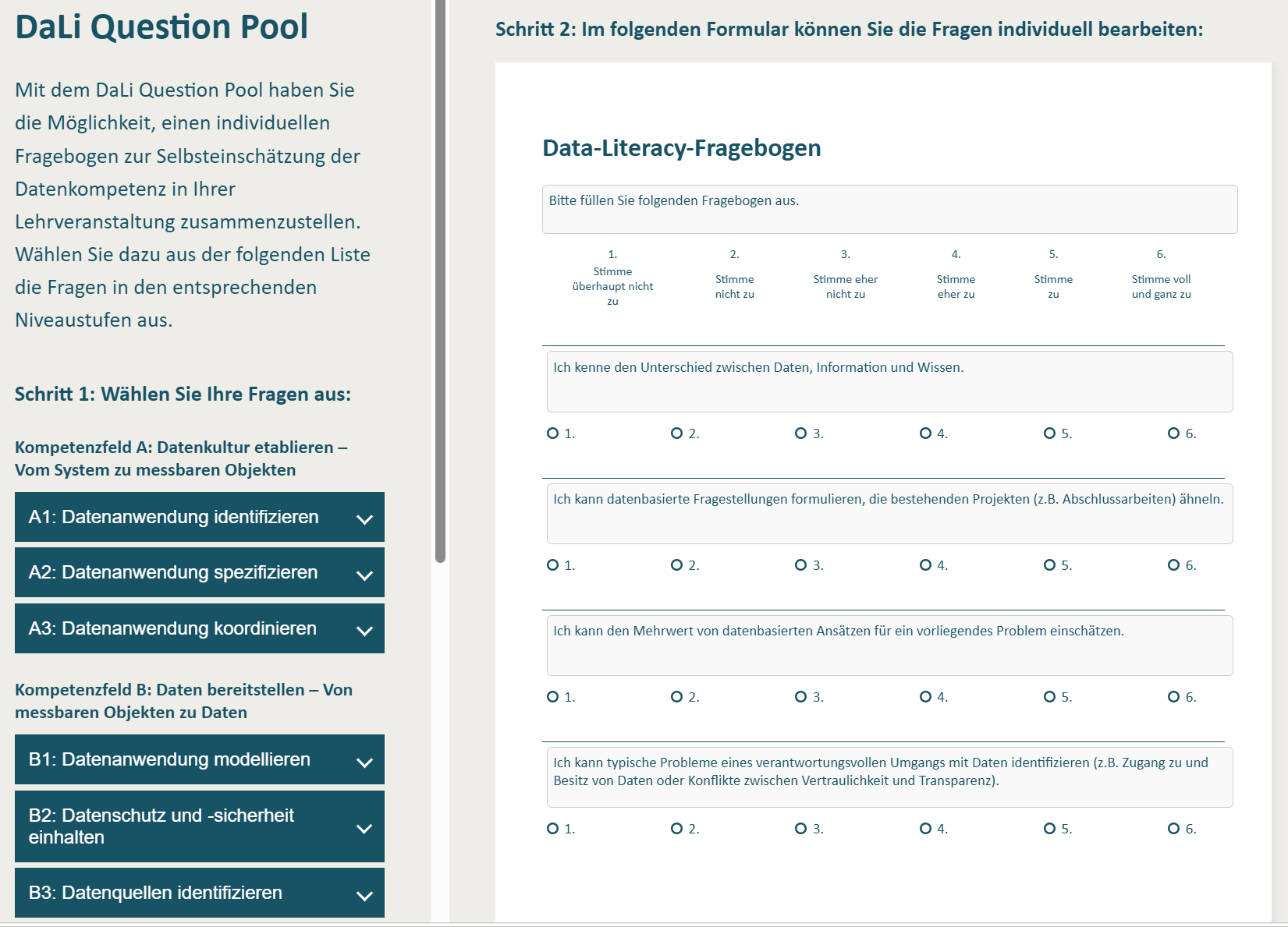 DaLi Question Pool